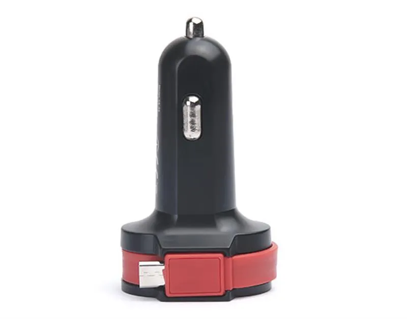 Автомобільний зарядний пристрій REAL-EL CA-35 (3USBx3.4A) Black/Orange + кабель microUSB - зображення 1