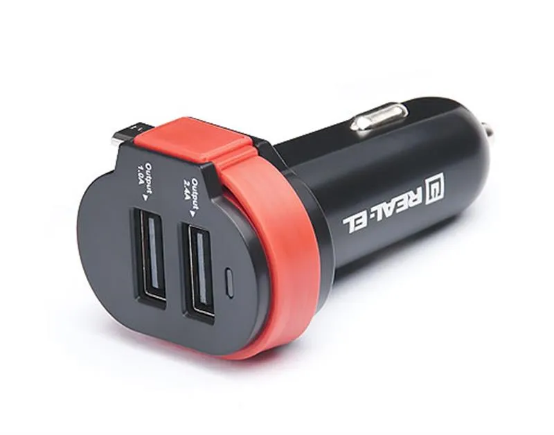 Автомобільний зарядний пристрій REAL-EL CA-35 (3USBx3.4A) Black/Orange + кабель microUSB - мініатюра 5
