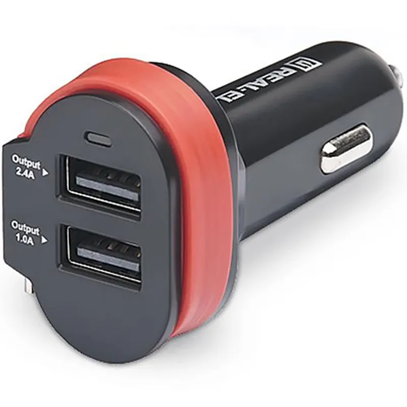 Автомобільний зарядний пристрій REAL-EL CA-35 (3USBx3.4A) Black/Orange + кабель microUSB - мініатюра 7