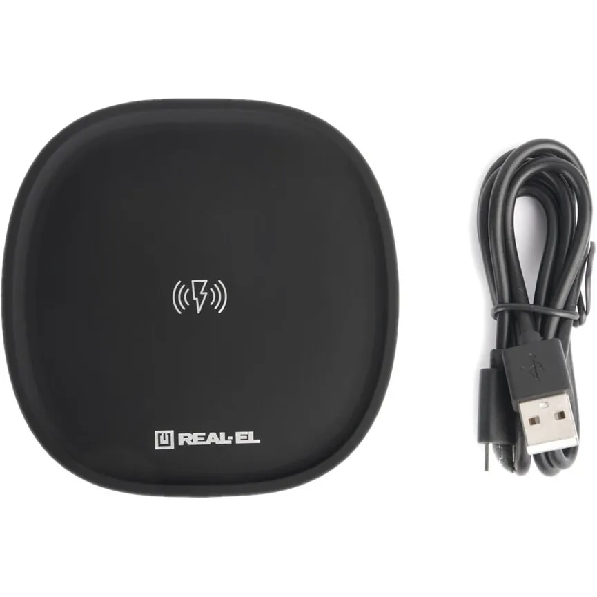 Бездротовий зарядний пристрій REAL-EL WL-740 2.4A 15W Black - мініатюра 10