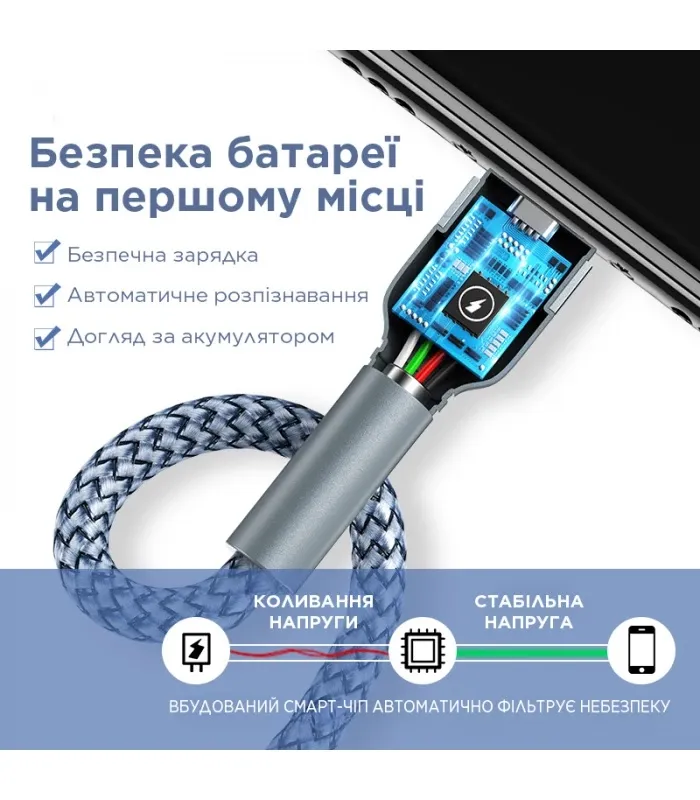 Кабель Remax Jany Series USB - micro USB, 1m Silver (RC-124m) - мініатюра 4
