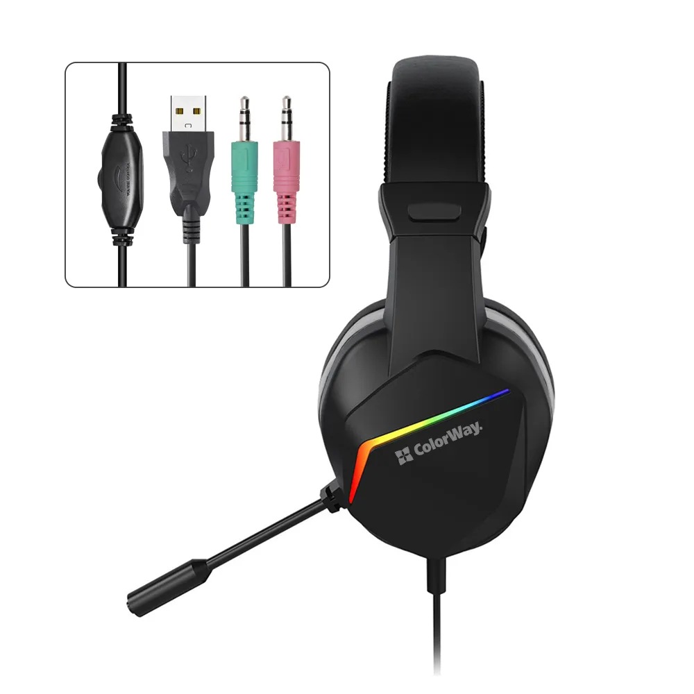 Гарнітура СolorWay Bloodwave LED Black (CW-HPG01BK) - мініатюра 2