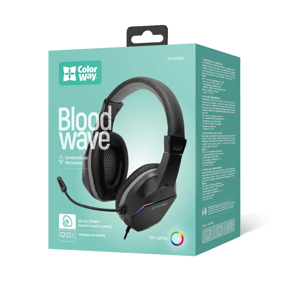 Гарнітура СolorWay Bloodwave LED Black (CW-HPG01BK) - мініатюра 3