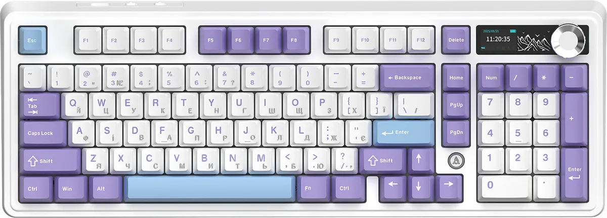 Клавіатура бездротова Ajazz AK980 V2 Maillard Switch White (AK980-V2-M-PWB) - мініатюра 2