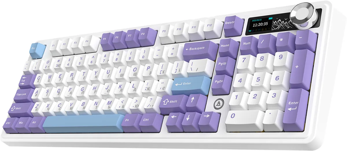 Клавіатура бездротова Ajazz AK980 V2 Maillard Switch White (AK980-V2-M-PWB) - мініатюра 3