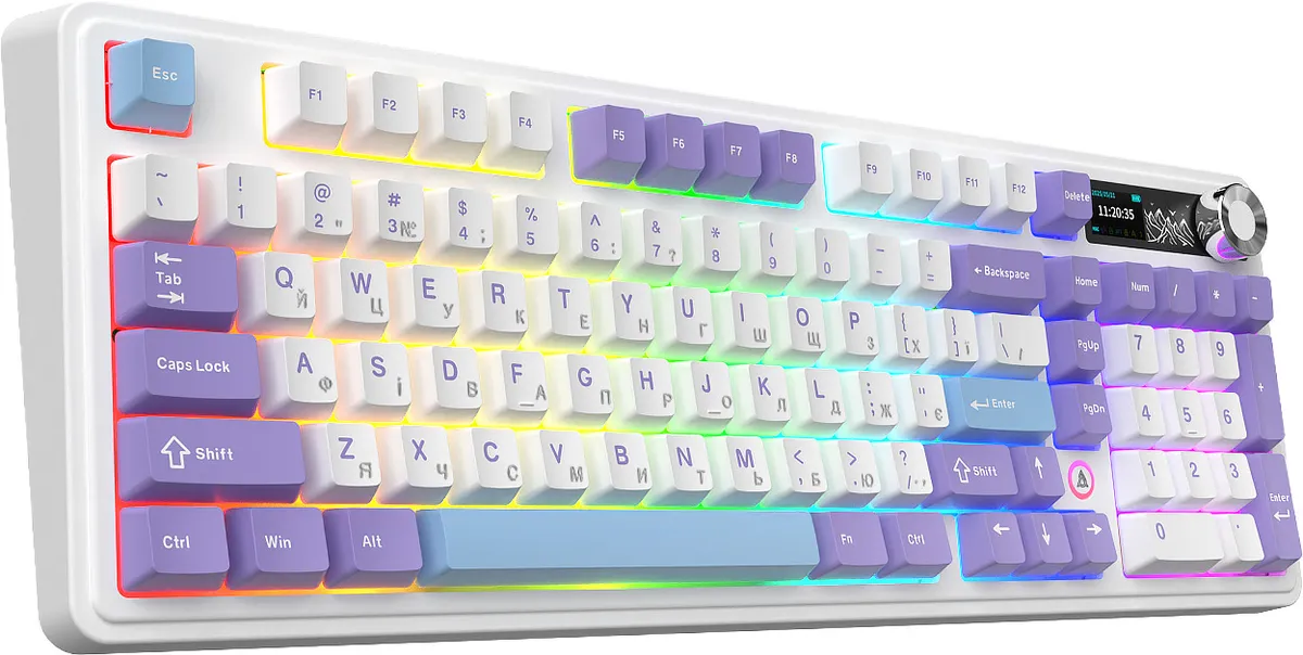 Клавіатура бездротова Ajazz AK980 V2 Maillard Switch White (AK980-V2-M-PWB) - мініатюра 5