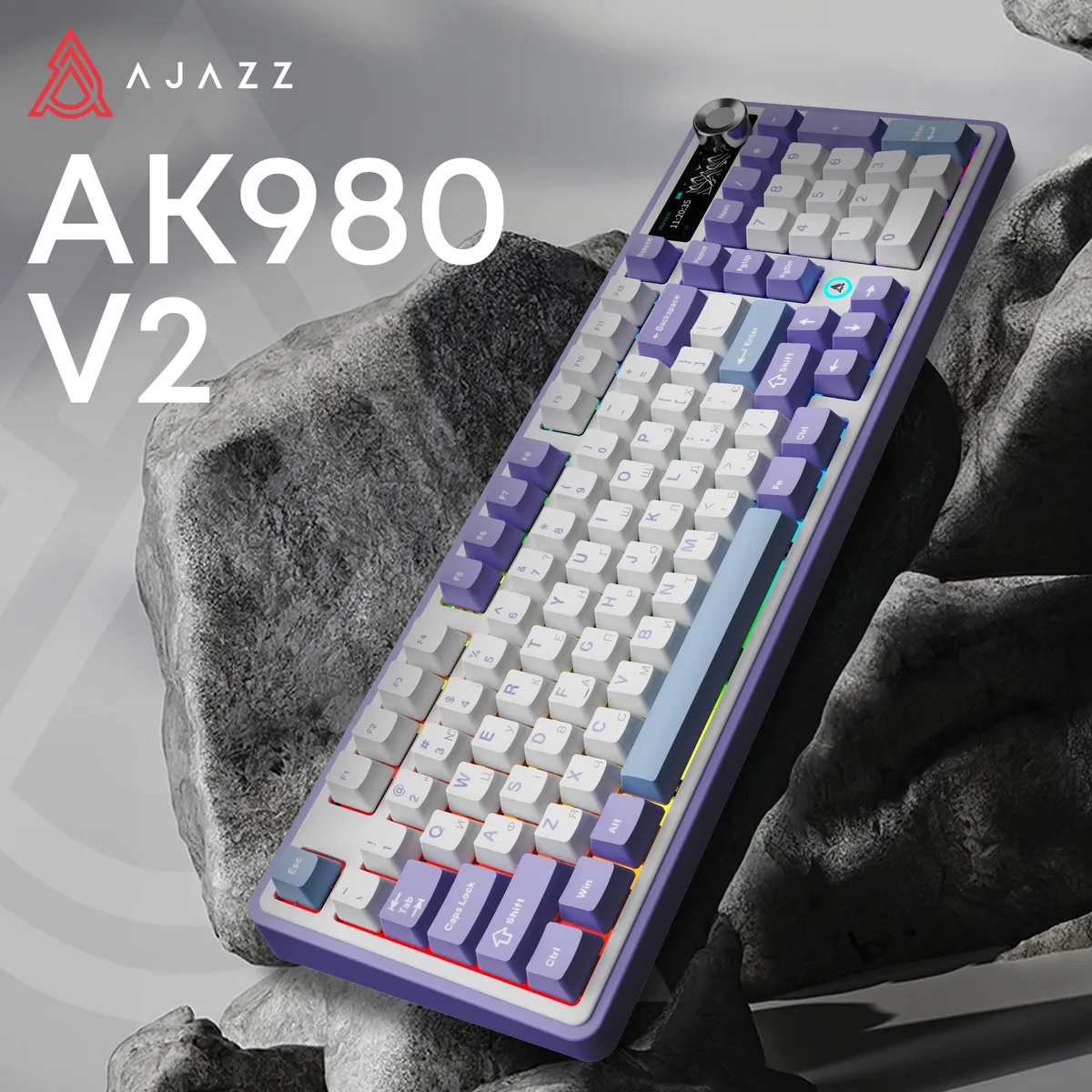 Клавіатура бездротова Ajazz AK980 V2 Maillard Switch White (AK980-V2-M-PWB) - мініатюра 6