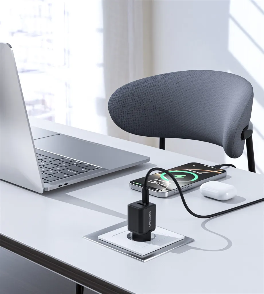 Мережевий зарядний пристрій Choetech (USB-C+USB-A) Black (PD5012-EU-BK) - мініатюра 8