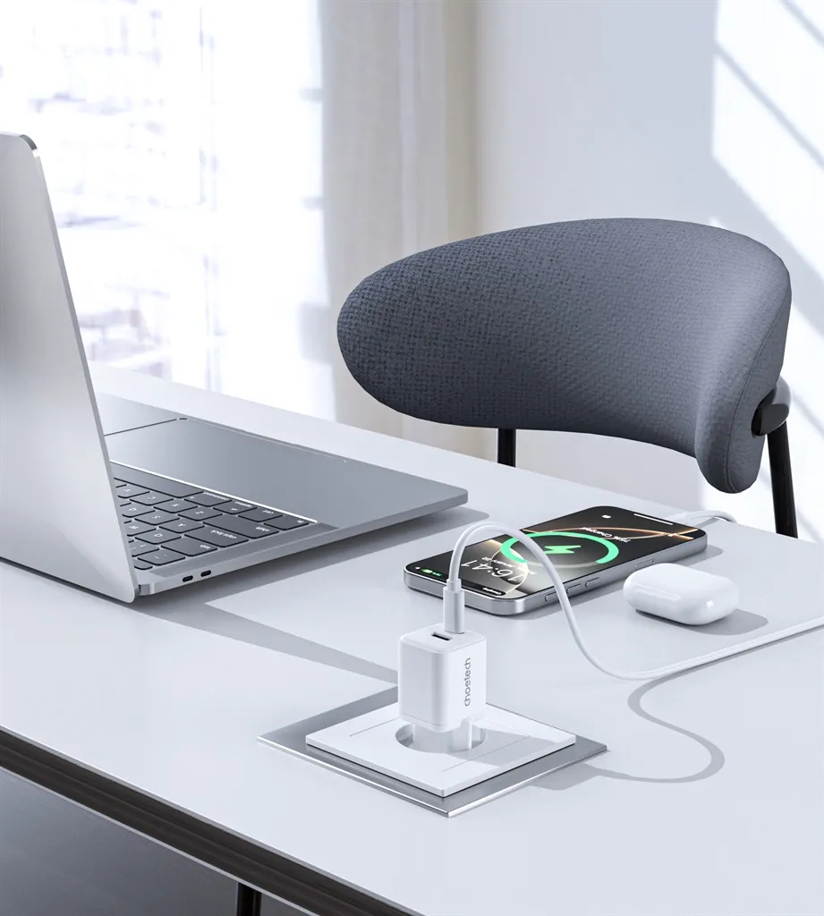 Мережевий зарядний пристрій Choetech (USB-C+USB-A) White (PD5012-EU-WH) - мініатюра 7