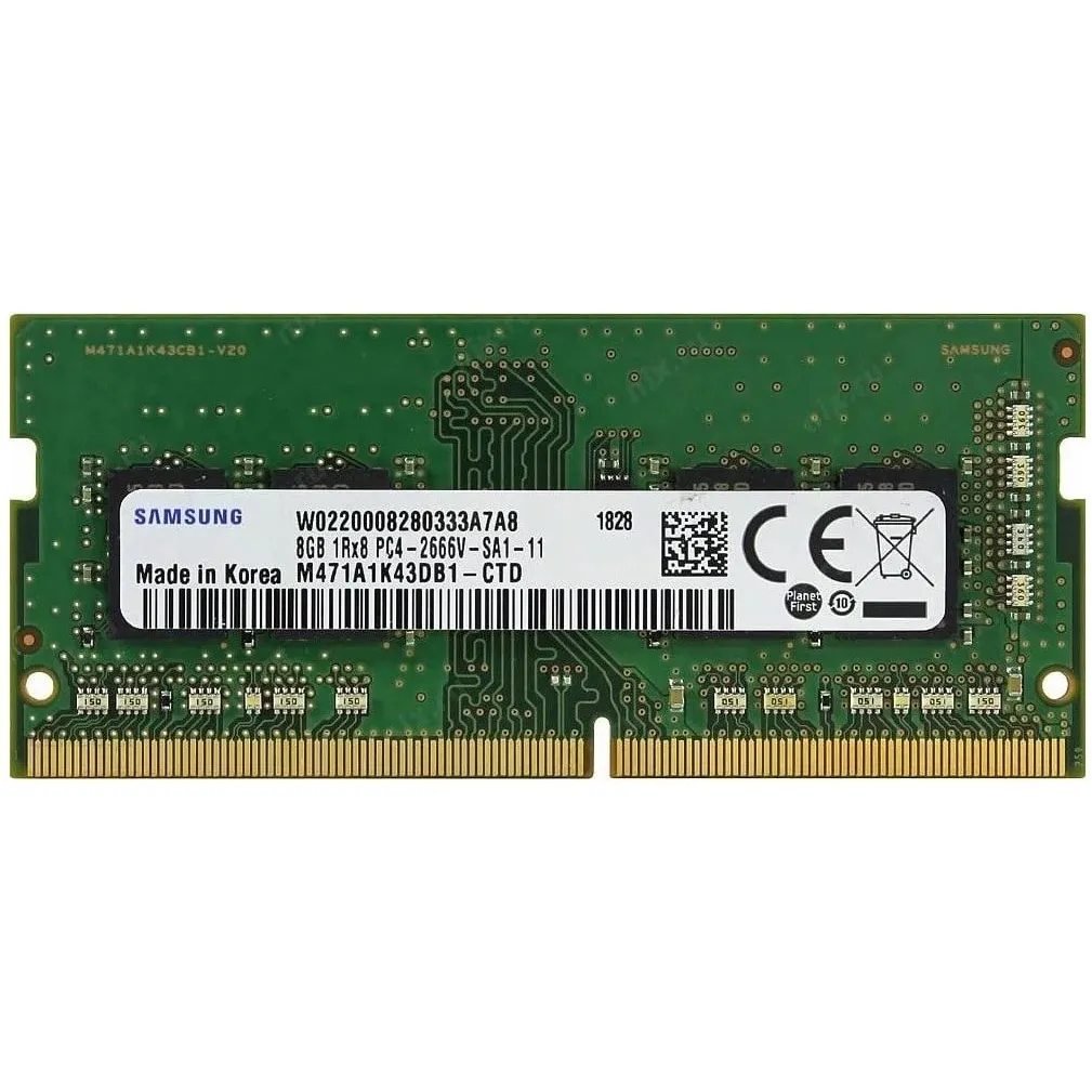 Модуль пам`ятi SO-DIMM DDR4 8GB/2666 Samsung (M471A1K43DB1-CTD) - мініатюра 2