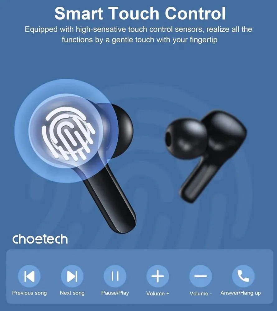 Bluetooth-гарнітура Choetech BH-T06 TWS bluetooth - мініатюра 4
