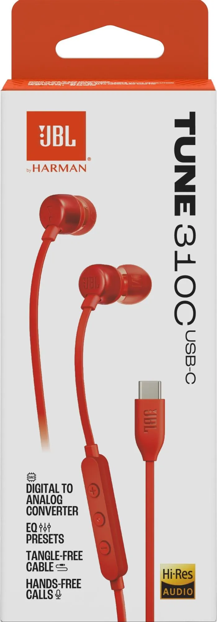 Гарнітура JBL Tune 310C Red (JBLT310CRED) - мініатюра 8
