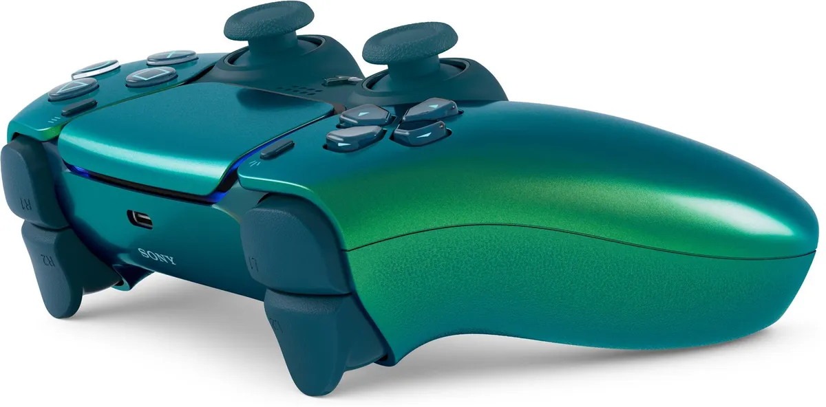 Геймпад бездротовий Sony PlayStation 5 DualSense Chrome Teal (1000050603) - мініатюра 3