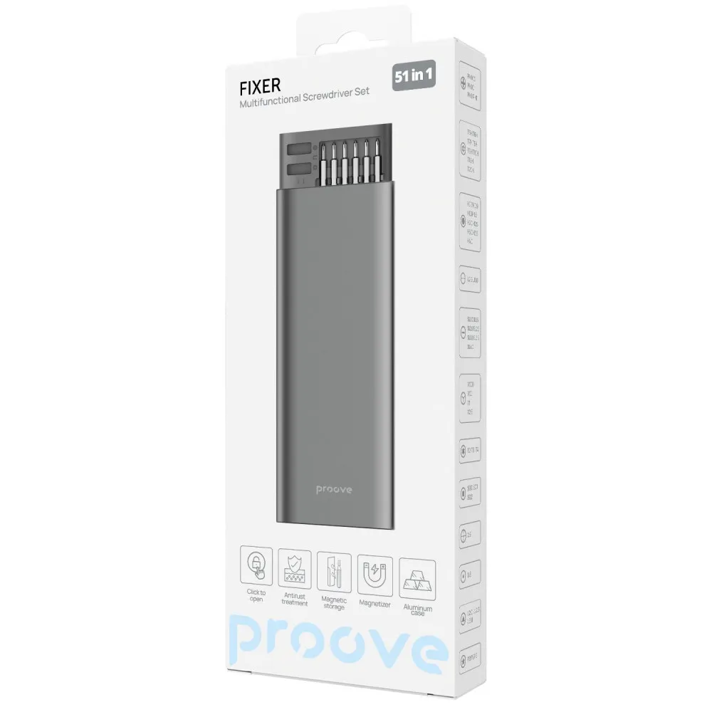 Багатофункціональний набір викруток Proove Fixer 51in1 gray - мініатюра 2