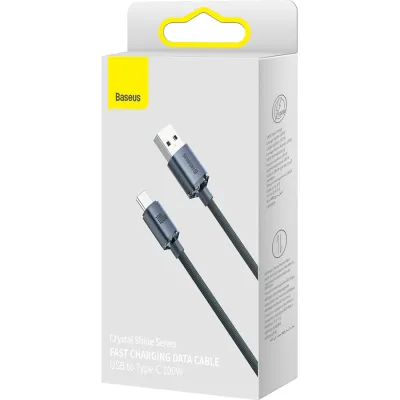Кабель Baseus Crystal Shine Series Fast Charging Type-C 100W (1.2m) black - мініатюра 5