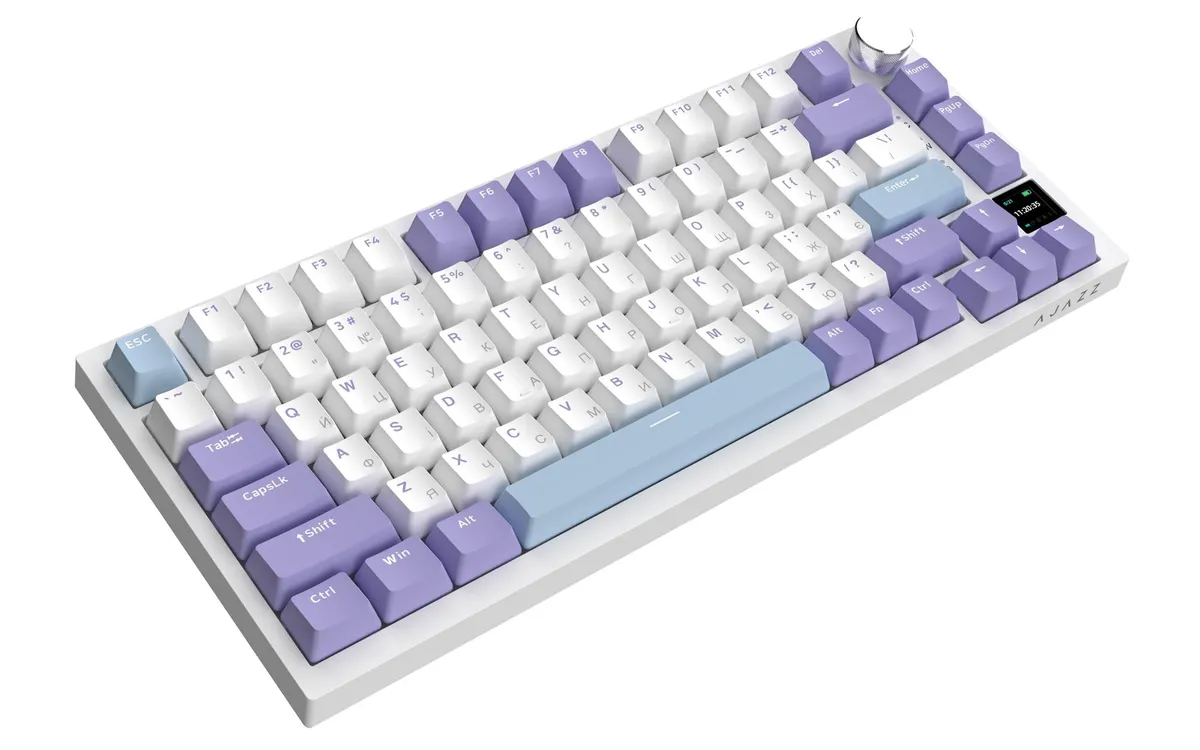 Клавіатура Ajazz AK820 Pro RGB Flying Fish Switch Wireless With Screen (AK820PRO-FF-PWB) Purple - мініатюра 3