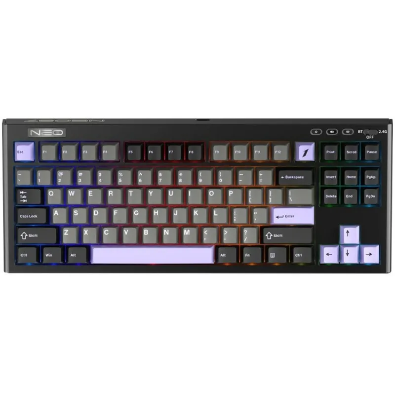 Клавіатура бездротова 1stPlayer NEO87 Wireless Midnight Violet (NEO87-MV-TLD) - зображення 1