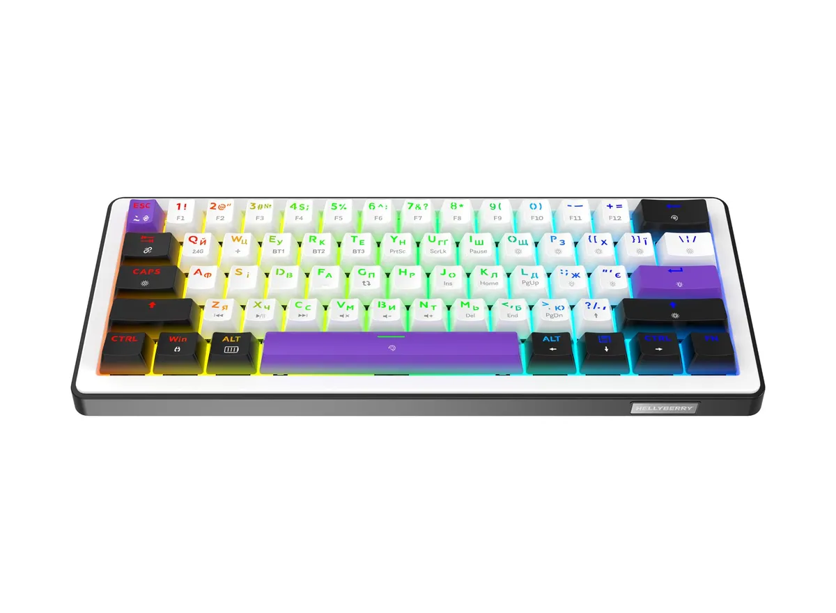 Клавіатура бездротова Hator Hellyberry HK60 Wireless White/Violet - мініатюра 2