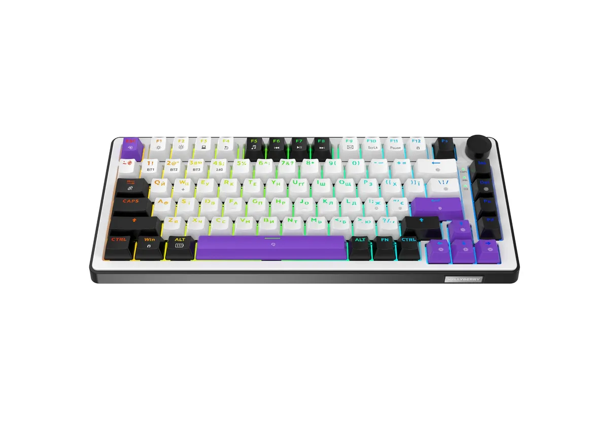 Клавіатура бездротова Hator Hellyberry HK75 Wireless White/Violet - мініатюра 2
