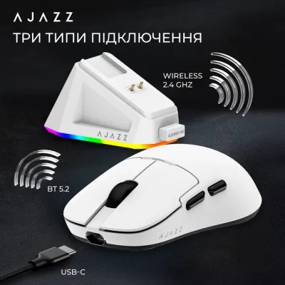 Миша бездротова Ajazz AJ159P MC White (AJ159P-MC-W) - мініатюра 12