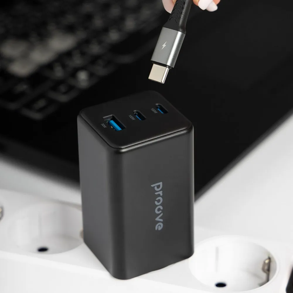 Мережевий ЗП Proove Pocket GaN 65W 3USB (2USB-C+USB) Black (WCPG65121201) - мініатюра 13