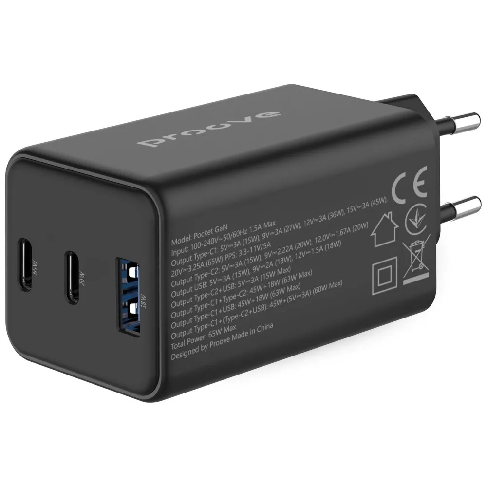 Мережевий ЗП Proove Pocket GaN 65W 3USB (2USB-C+USB) White (WCPG65121202) - мініатюра 8