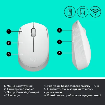Мишка Logitech M171 White (910-006867) - мініатюра 7