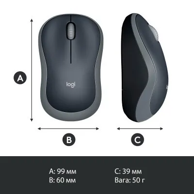 Мишка Logitech M185 swift grey (910-002238) - мініатюра 9