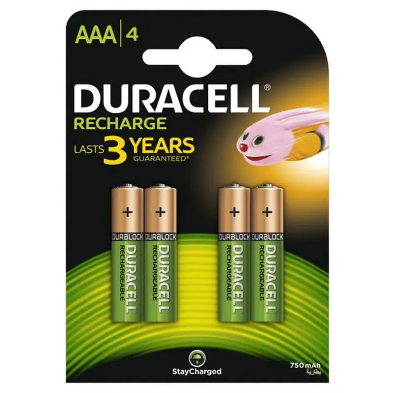 Акумулятор Duracell Recharge DC2400 Ni-MH AAA/HR03 750 mAh BL 4шт - зображення 1