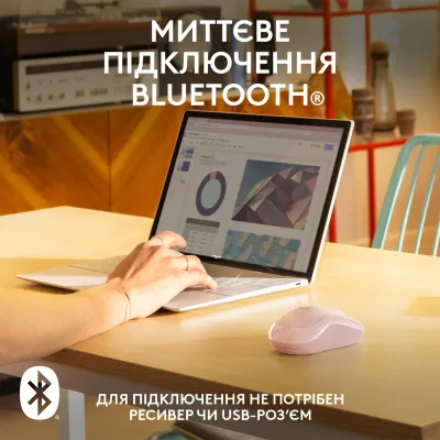 Мишка Logitech M240 Silent Bluetooth Rose (910-007121) - мініатюра 3