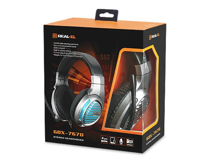 Навушники REAL-EL GDX-7670 Gun Metal - мініатюра 10