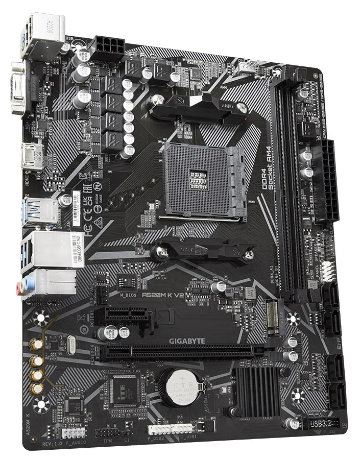 Материнська плата GIGABYTE A520M K V2 - мініатюра 3