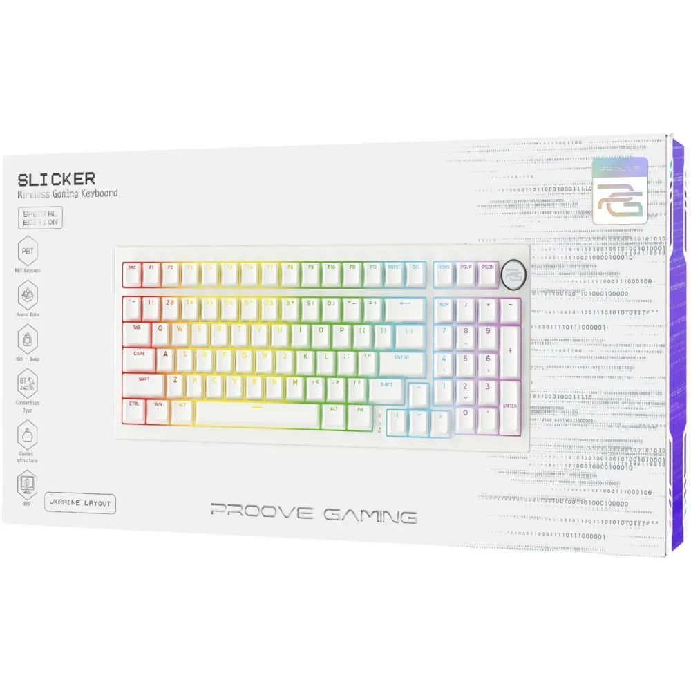 Бездротова клавіатура Proove Gaming Slicker Special Edition (Ukraine Layout) (black/purple) - мініатюра 2