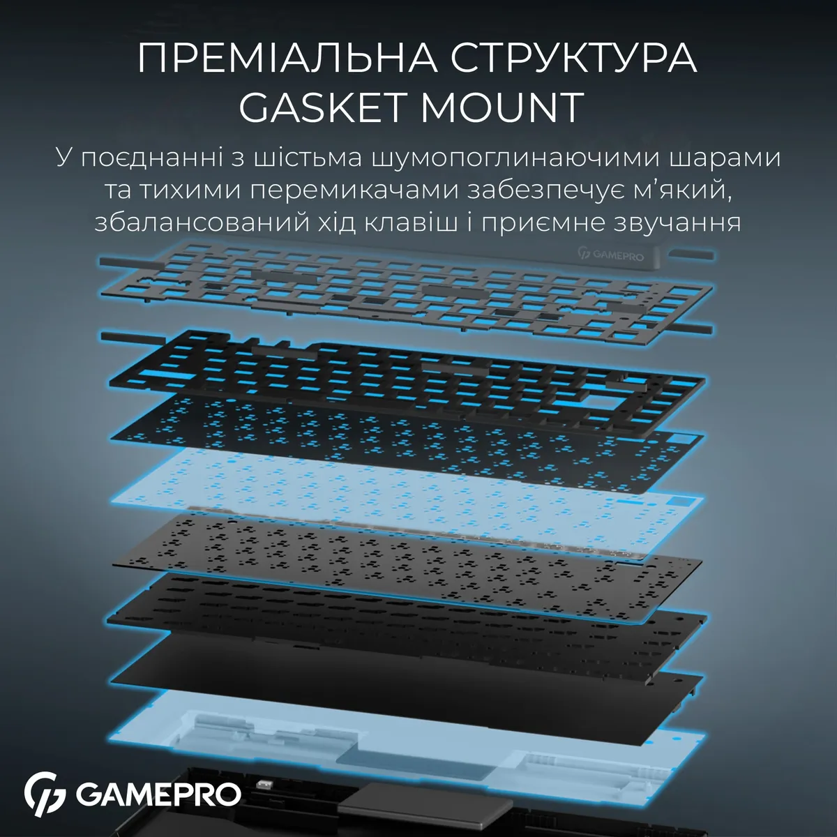 Бездротова механічна клавіатура GamePro Asgard Yord (MK266BK) - мініатюра 11