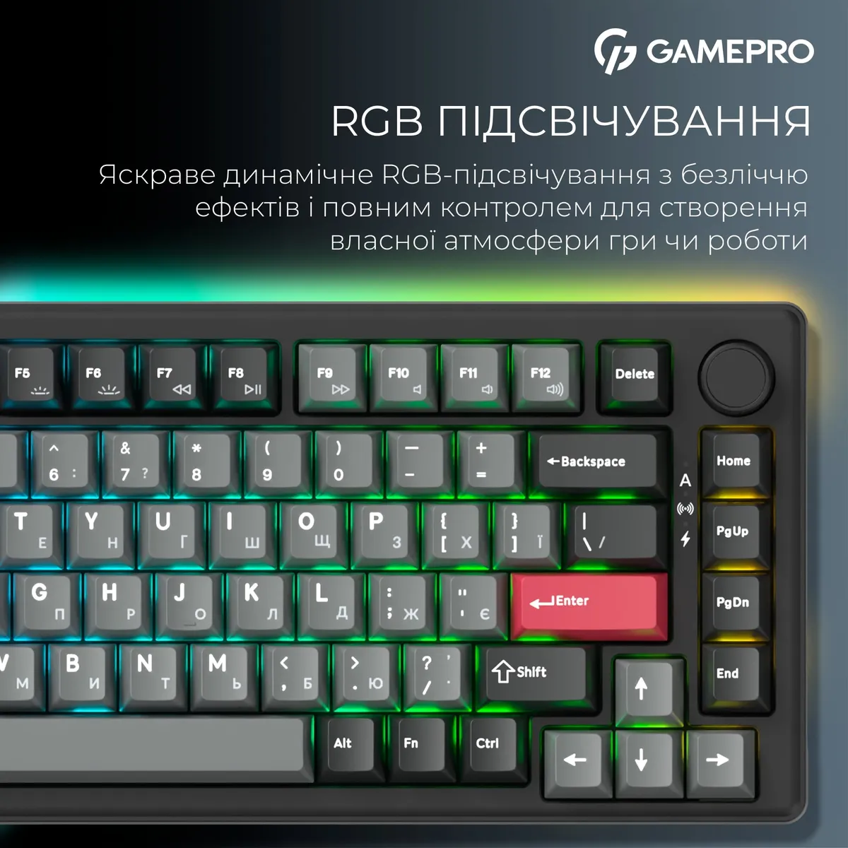 Бездротова механічна клавіатура GamePro Asgard Yord (MK266BK) - мініатюра 16