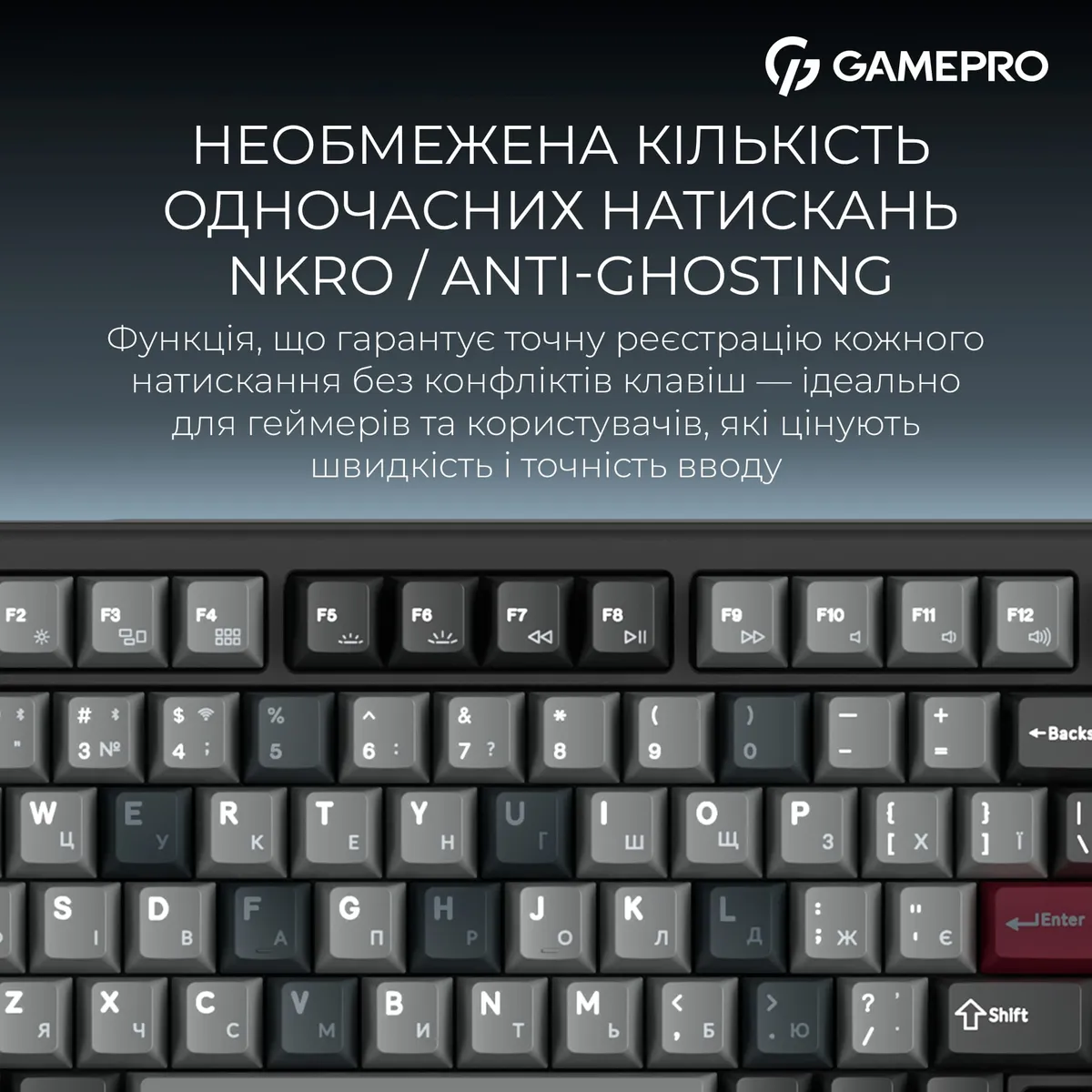 Бездротова механічна клавіатура GamePro Asgard Yord (MK266BK) - мініатюра 17
