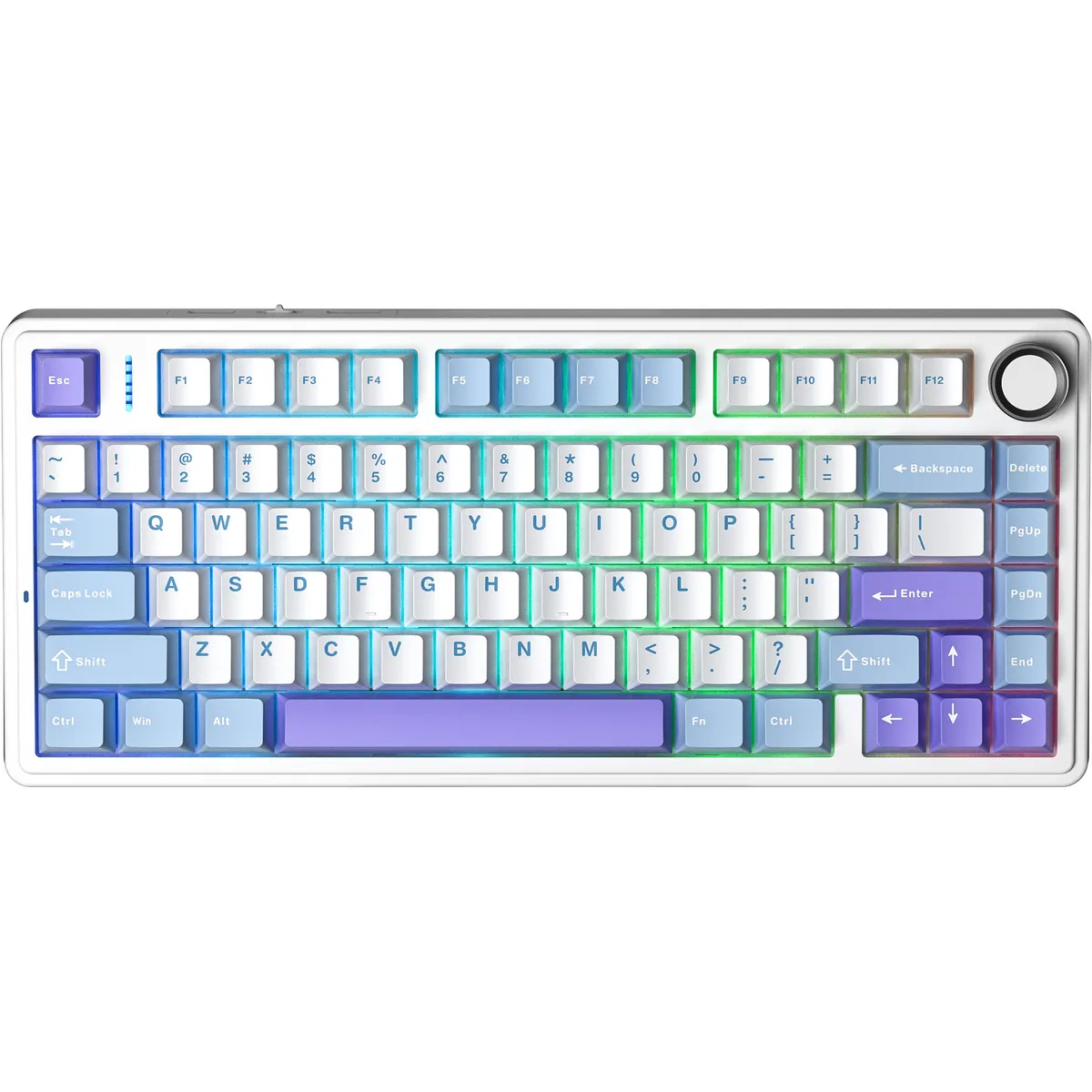 Клавіатура бездротова AULA F75 Gasket Reaper switch Hot-Swap, PBT, 2.4G wireless, BT, purple - зображення 1