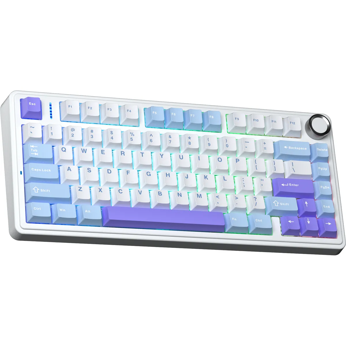 Клавіатура бездротова AULA F75 Gasket Reaper switch Hot-Swap, PBT, 2.4G wireless, BT, purple - мініатюра 4