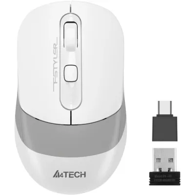 Миша бездротова A4Tech Fstyler FG10CS Air2 (Grayish White),  USB, колір білий+сірий - мініатюра 2