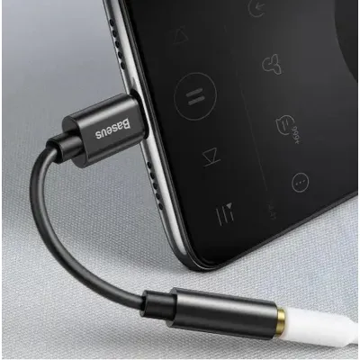 Перехідник AUX Baseus L54 Type-C to 3.5mm (black) - мініатюра 6