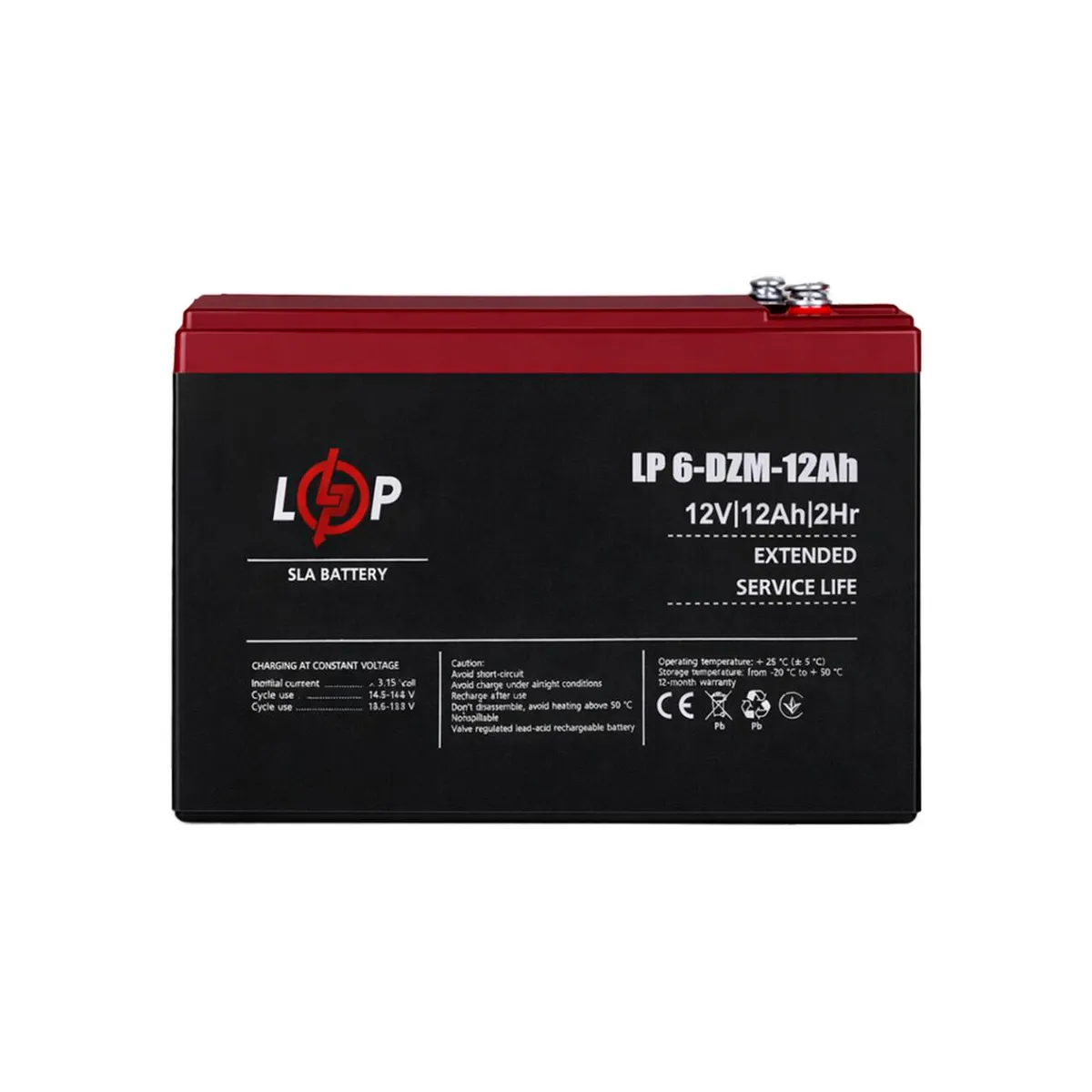 Акумуляторна батарея LogicPower LP 6-DZM-12 AH - під Болт М5 (LP9172) AGM - мініатюра 3