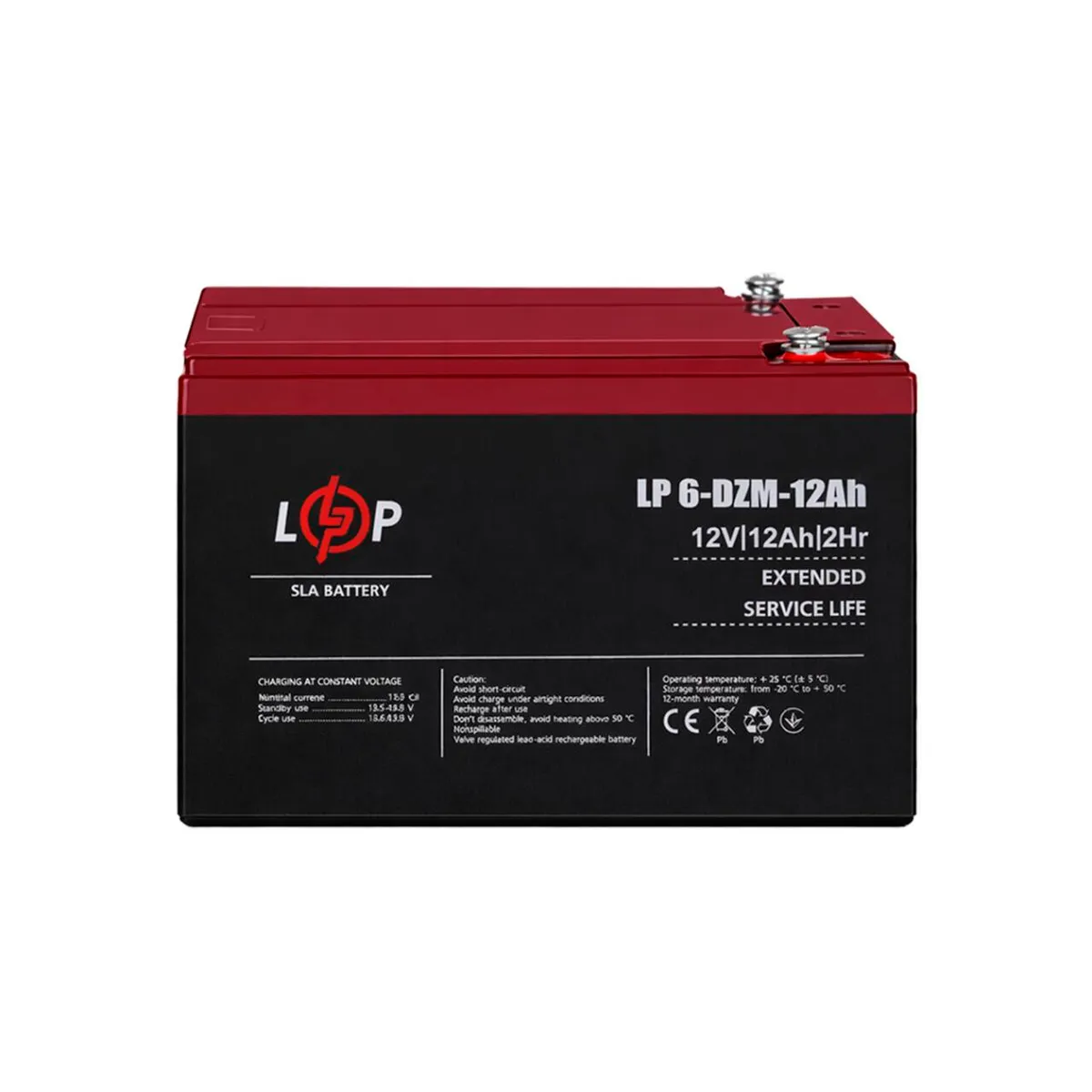 Акумуляторна батарея LogicPower LP 6-DZM-12 AH - під Болт М5 (LP9172) AGM - мініатюра 4