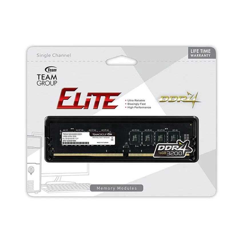 Модуль пам`яті DDR4 16GB/3200 Team Elite (TED416G3200C2201) - мініатюра 3