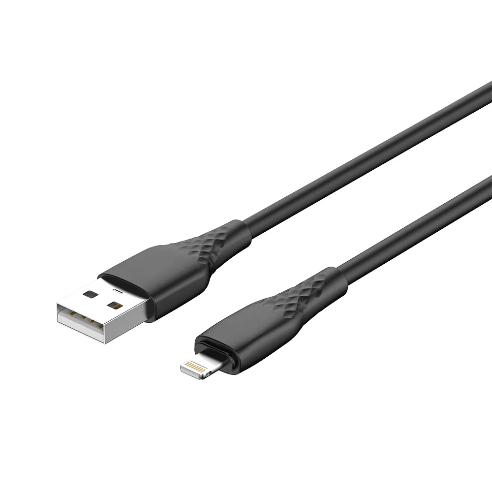 Кабель ColorWay USB - Lightning (M/M), textured PVC, 3А, 1 м, Black (CW-CBUL094-BK) - мініатюра 3
