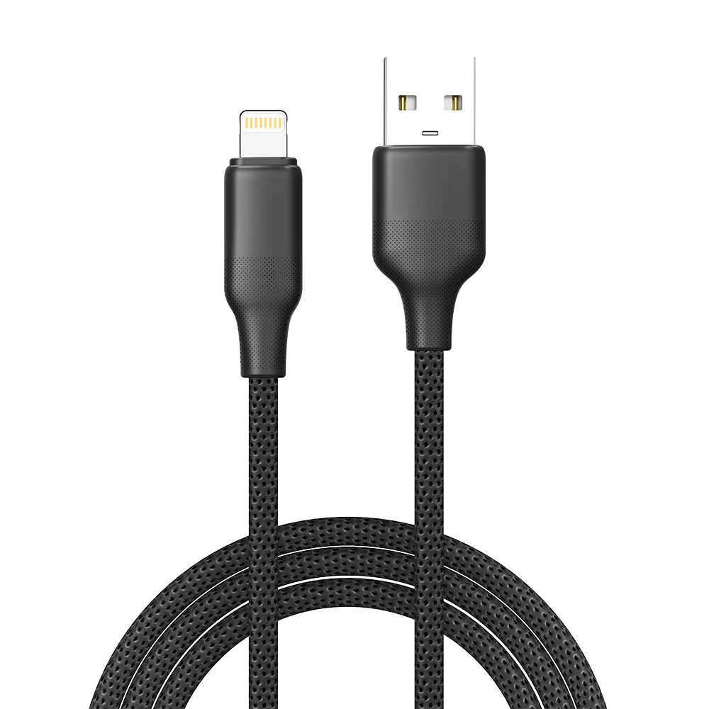 Кабель ColorWay USB - Lightning (M/M), TPE embossed, 3А, 1 м, Black (CW-CBUL101-BK) - мініатюра 3