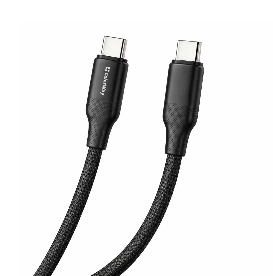 Кабель ColorWay USB Type-C - USB Type-C (M/M), TPE embossed, 3А, 1 м, Black (CW-CBPDCC101-BK)