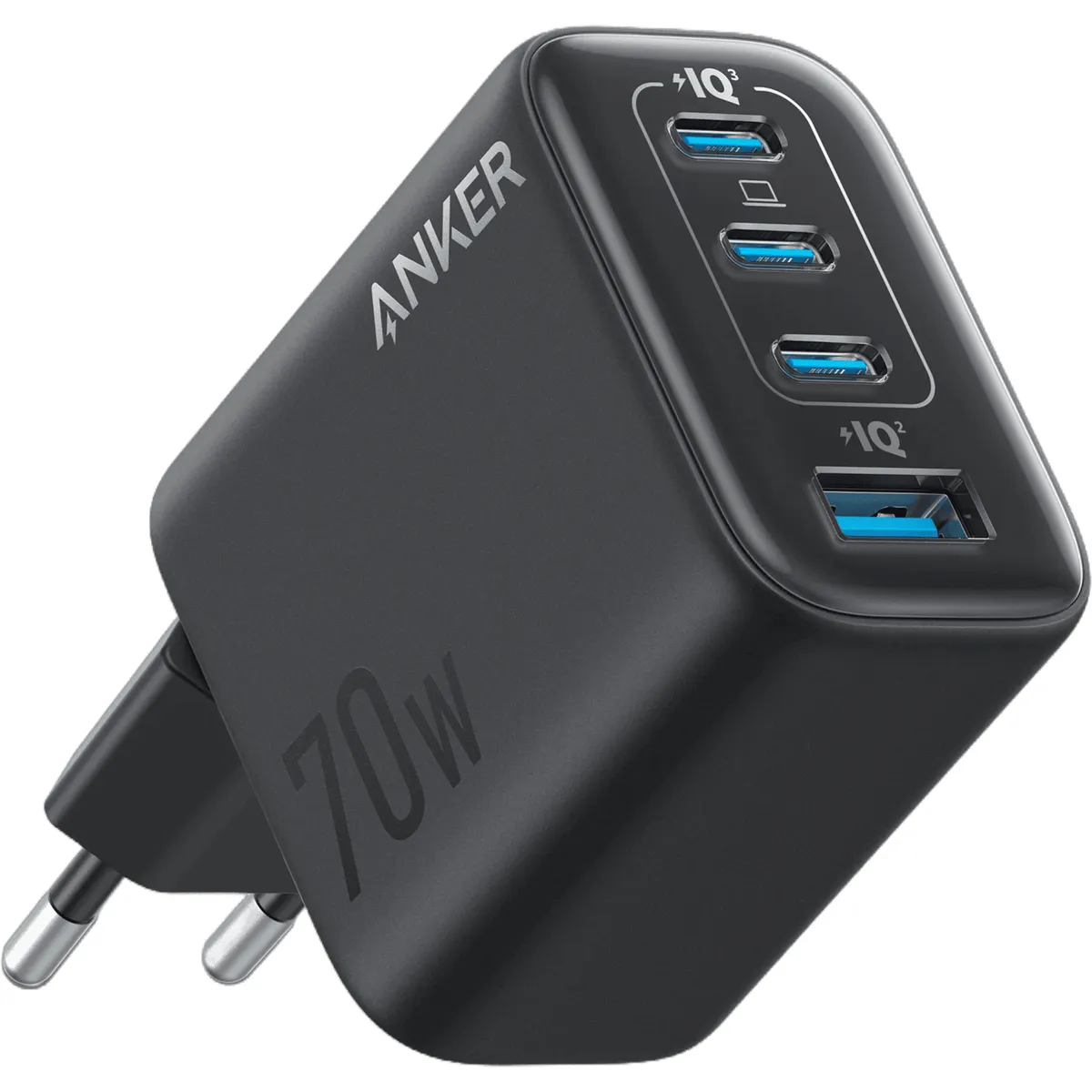Мережевий зарядний пристрій Anker Charger 70W, 3xUSB-C, 1xUSB-A, Black (A121CG11) - зображення 1