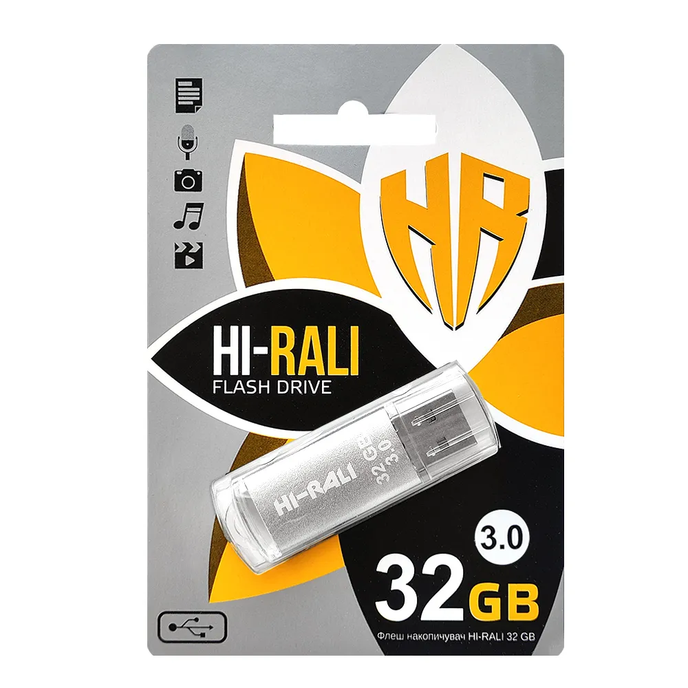 Флеш-накопичувач USB3.0 32GB Hi-Rali Rocket Series Silver (HI-32GB3VCSL) - мініатюра 2