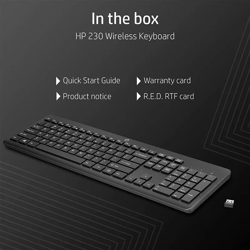 Клавіатура беспроводная HP 230 WL Black (3L1E7AA) - мініатюра 5