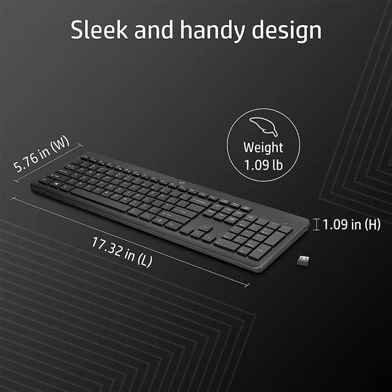Клавіатура беспроводная HP 230 WL Black (3L1E7AA) - мініатюра 7